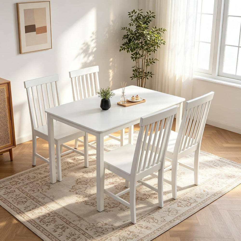 DUHOME 5-Piece Solid Wood Dining Table Set for 4, Farmhouse Kitchen Table Cha...