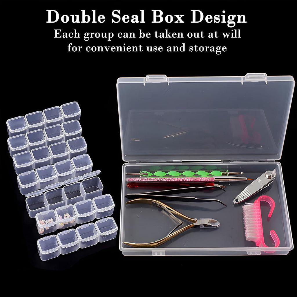 Guyuyii 56 Slots Diamond Painting Storage - 2 Pack 28 Grids diamond art organizer for Bead Storage, Craft Supply, Small Item, and Jewelry Organization