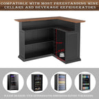 GDLF L-Shaped Home Bar Cabinet with Fridge Space, Oversized Basement Bar | Basement & Man Cave Bar, Seats 5+ Guests, Premium Wood-Grain Finish, Sculpted Edge Details, Fridge Space & Wine Storage