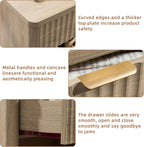 LEYAOYAO 31" Wide Fluted Nightstand with Charging Station, Oversized Extra Large 1 Drawer Night Stand with Golden Handle, Grey Wood Bedside Table Tall End Tables,for Bedroom, Living Room, Hallway
