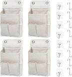 Hanging Basket for Organizing, Wall Organizer with Pockets and Over The Door Organizer，Can for Home, Closet, Office and Camper (4 White)