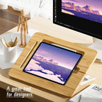 Wooden Tablet Drawing Stand - Adjustable 5 Angles for Laptop,Book Reading Stand, Compatible with 12.9/13inch iPad Pro with iPad Case Version(3rd - 7th Gen)