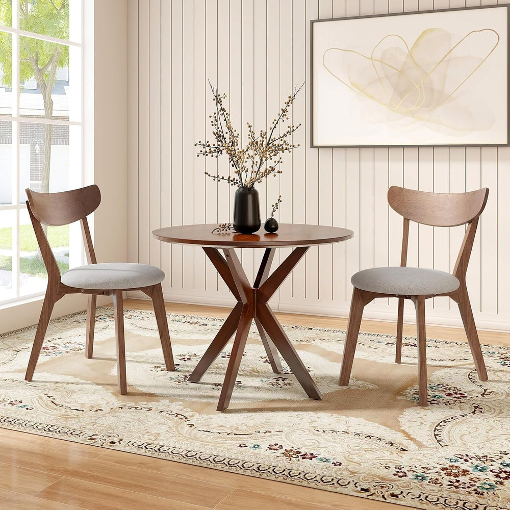ERGOMASTER 3-Piece Dining Table Set for 2, 36" Kitchen Round Table with ...