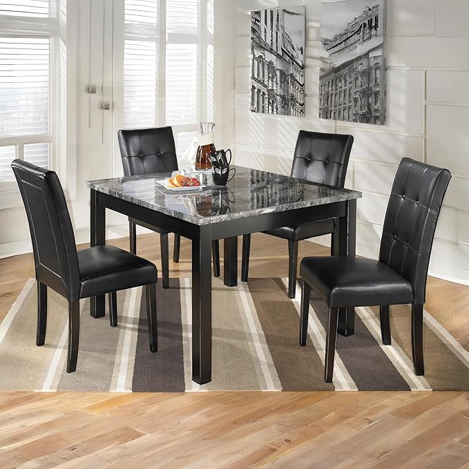 Signature Design by Ashley Maysville 5 Piece Counter Height Dining Set, Includes Table and 4 Bar Stools, Black