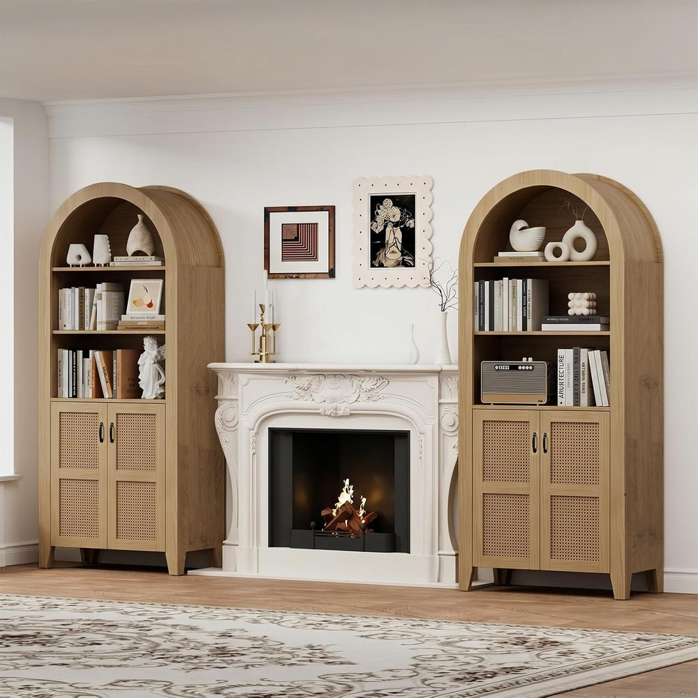 Arched Pantry Cabinet, 71" Kitchen Pantry Cabinet with Adjustable Shelf,...