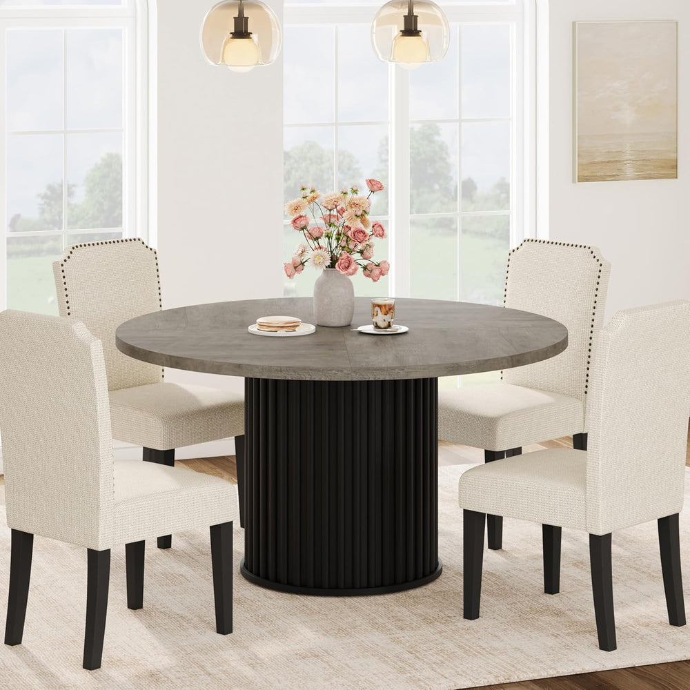 GarveeHome 47" Round Dining Table for 4-6 People, Dining Room Table with...