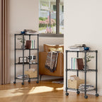 3 Tier Shelf Metal Storage Shelves Wire Rack Closet Organizers with Wheel for Garage Kitchen Bathroom Laundry Black 11.8" D x 17.7" W x 29.8" H