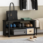 Furinno Turn-N-Tube Shoe Rack, 3-Tier Shoe Organizer, Shoe Storage with Compact Open Shelves, 15.5 x 31.5 x 15.7, for Closet Entryway, Office, Garage, Espresso/Black