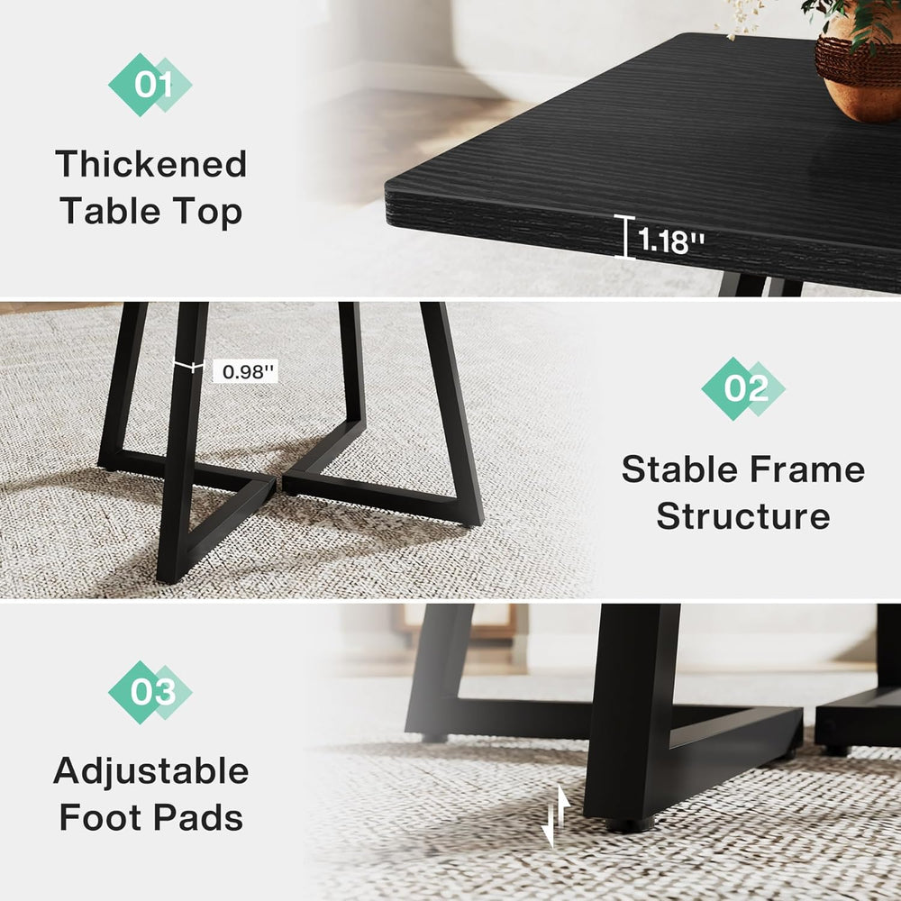 Tribesigns Square Commercial Dining Table Set of 4, 31.5" Heavy Duty Din...