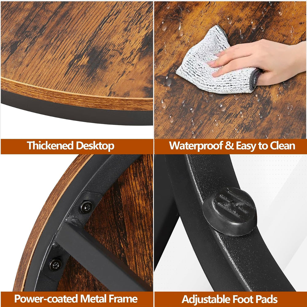 SUPER DEAL Small Round Coffee Tables for Living Room Apartment, Set of 2 Indu...