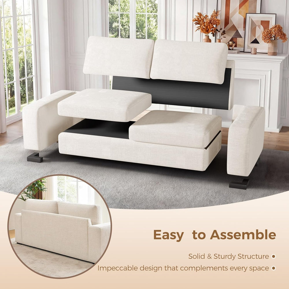 ELUCHANG Oversized 85'' Couches for Living Room, Modern 3-Seater Clou...