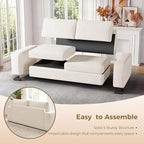 ELUCHANG 85" Modern Sofa Couches for Living Room, 3 Seater Sofa, Natural Linen Deep Seat Sofa with Upholstered Cushion&Detachable Cover, Comfy Sofa Couch for Small Space, Apartment, Beige