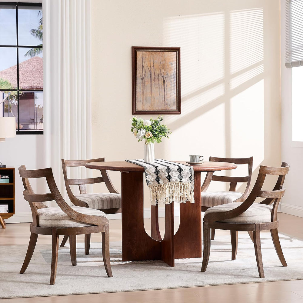 LZAREAL Modern Farmhouse Dining Chairs Set of 4 Mid Century Upholstered Dinin...