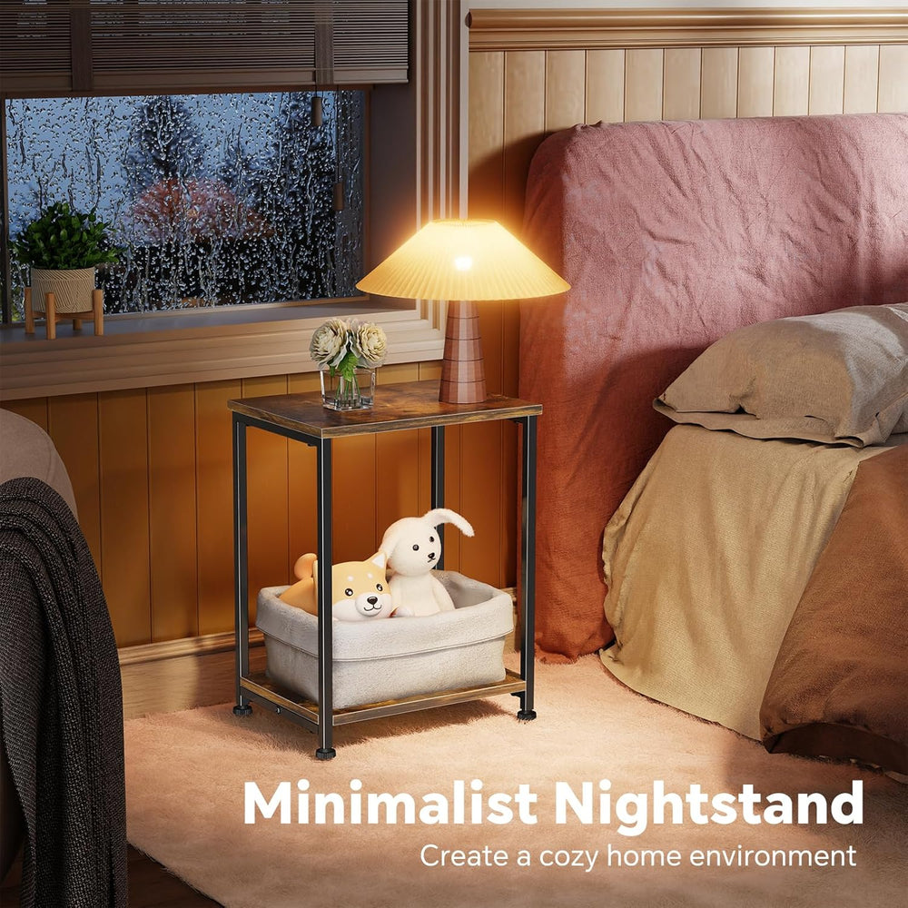 Simple Trending End Table, Nightstand Set of 2, Side Table for Living Room, B...