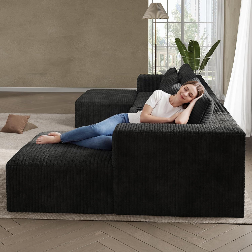 151" U Shaped Cloud Sectional Couch Modular Sofa, Comfy Oversized Couche...