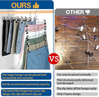 6 Piece Pants Hangers Space Saving,Skirt Hanges with Clips 5 Tier,Closet Organizers and Storage Magic Hangers,Clothes Hangers Space Saver,Closet Organization for Skirt,Trousers,Jeans,Legging
