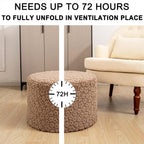 Round Pouf Ottoman Footstool 20x14In Ottoman Footrest for Couch Sofa Coffee | All-in-one Foam Floor Pouf,Ottoman Coffee Table,Footstool Ottoman Boho Poof Home Decor Beanbag Chairs for Living Room Bedroom