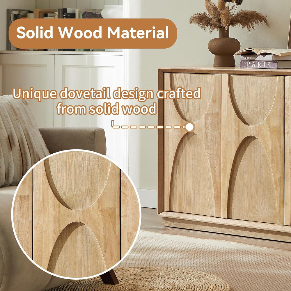 LKTART 59" Sideboard Buffet Cabinet Retro Accent Storage Cabinet with Ma...