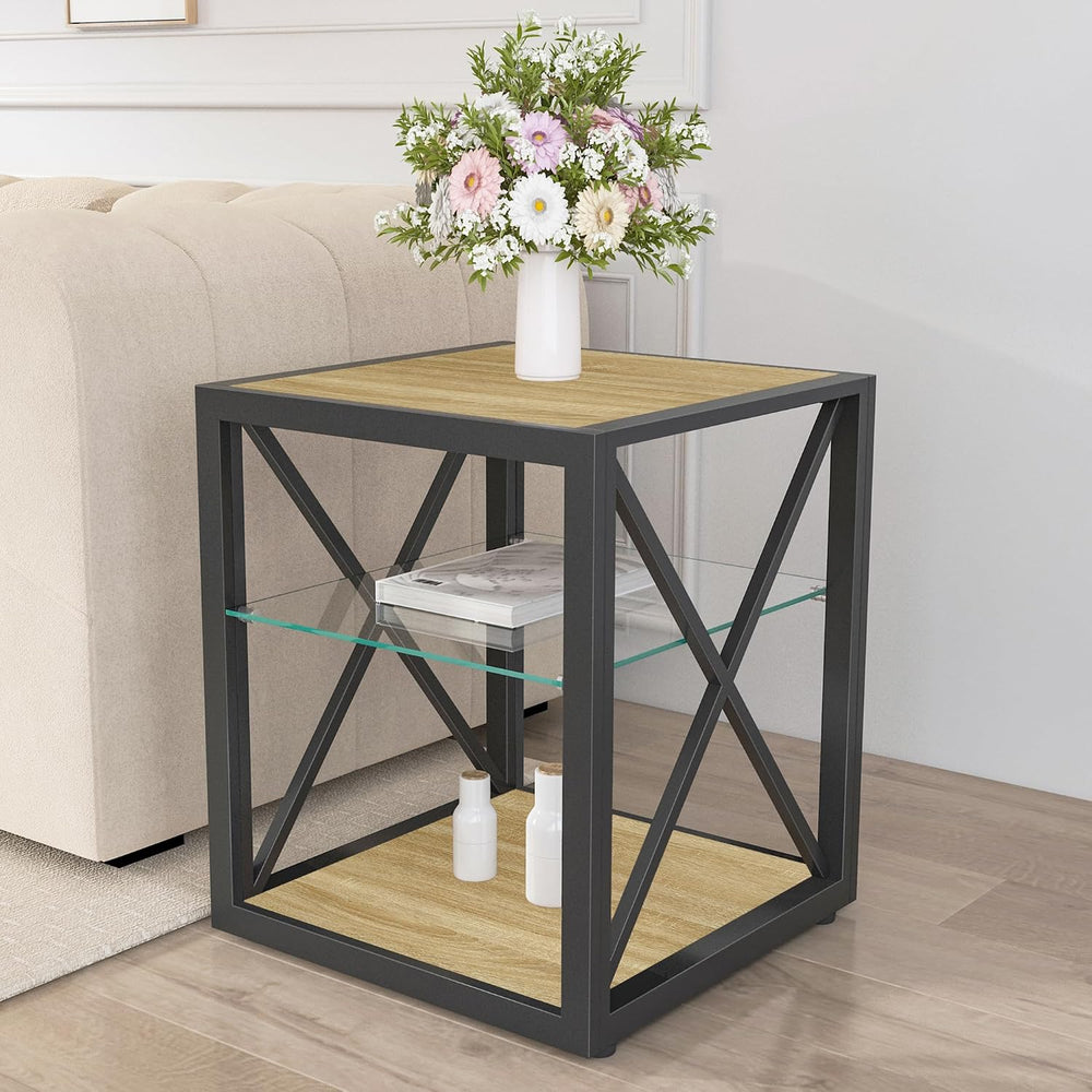 Modern End Table Set of 2 for Living Room 17.7" Bedroom Nightstand, Temp...