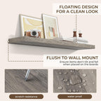 RICHFOCUS 48Inch Floating Shelves for Wall 1 Pack Shelves for Bedroom|Kitchen|Bathroom Wall Mounted Rustic Wood Floating Shelf with Invisible Brackets for Books|Storage|Decor, Grey