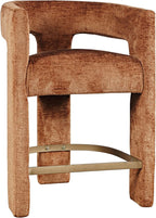 Jofran Upholstered Counter Stool with Arms – Versatile Barstools – Stylish Seating for Kitchen Dining Room or Home Bar, Rust, Single Stool