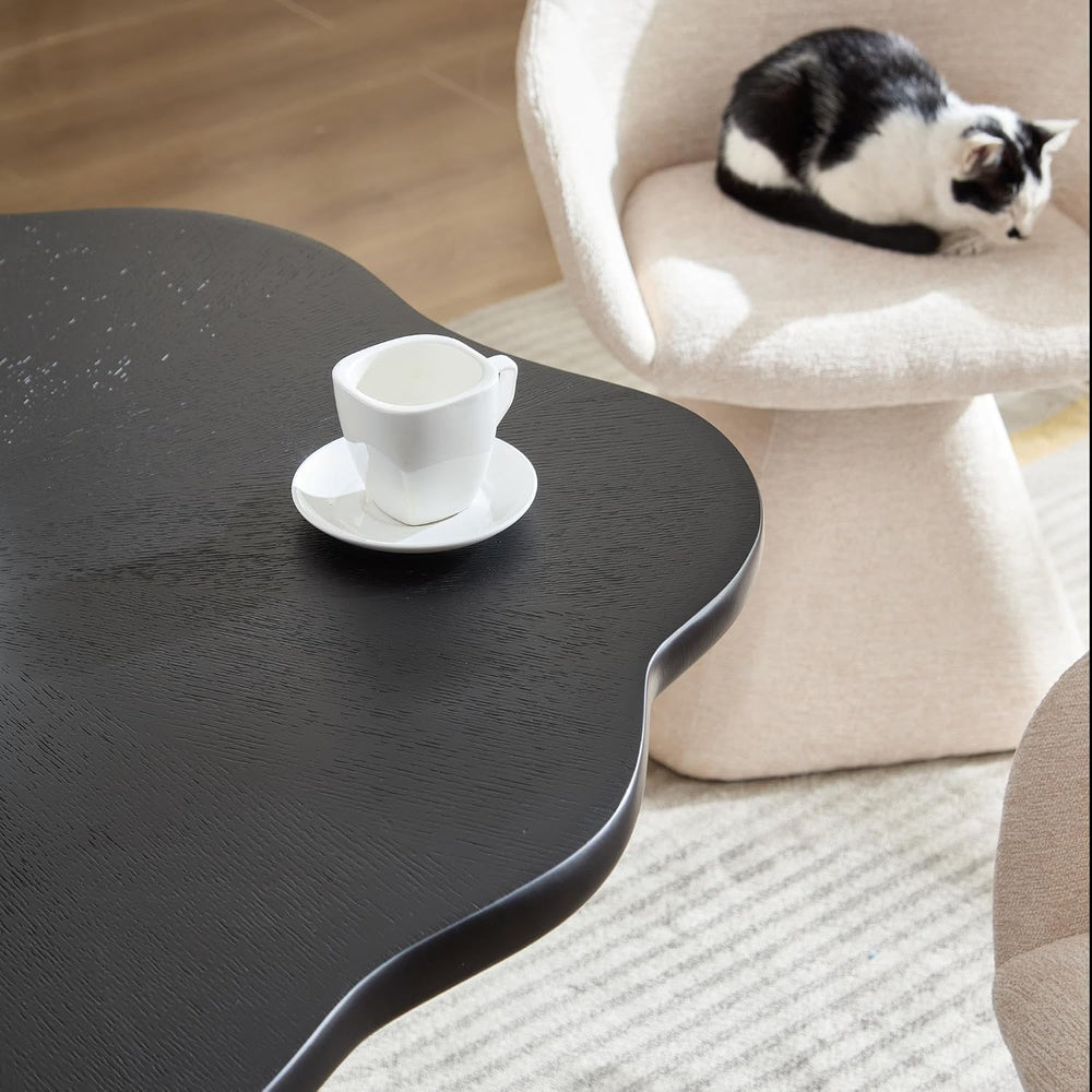 37" Round Modern Dining Table – Flower Shape Top, Twisted Pedestal Base,...