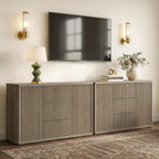 SICOTAS Buffet Cabinet with Storage 54.7" Large Modern Accent Storage Cabinet with Doors and Shelves Fluted Sideboard Credenza Buffet Table Coffee Bar for Living Room Kitchen Dining Room, Grey Alder