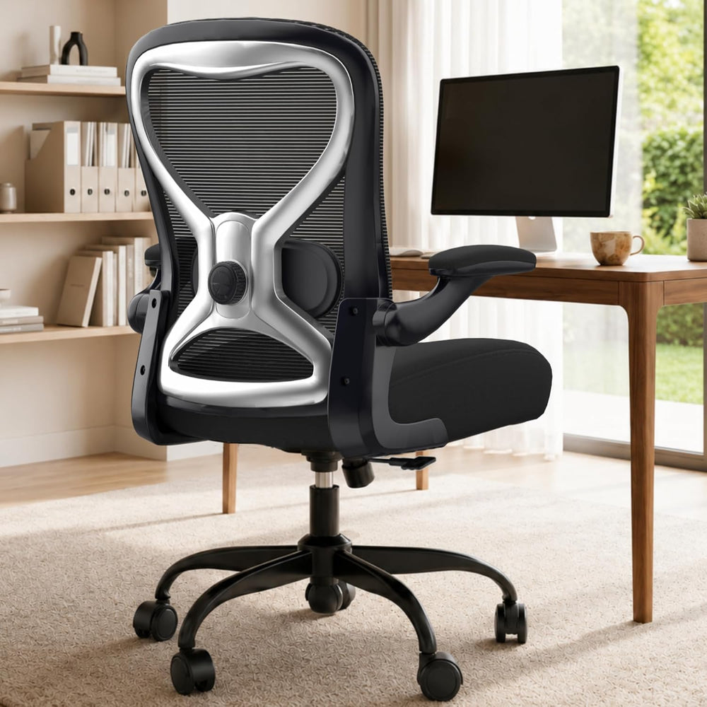Ergonomic Home Office Chair, 4-Way Lumbar, Thick Cushion, 330LBS | Adjustable...