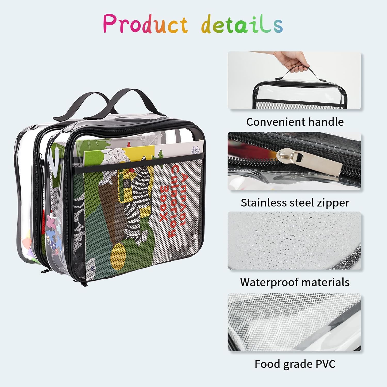 Large Kids Toy Storage Bag - Durable Waterproof Foldable Organizer, Portable Playroom Cleanup Solution for Toys, Books, Art Supplies (Eco-Friendly Material, Black
