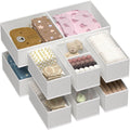Vtopmart 12 Pack Baby Clothes Organizer, Dresser Drawer Organizer for Baby Clothing, Foldable Fabric Closet Drawer Storage Bins, Dresser Dividers for Bra, Socks, Ties, Scarf