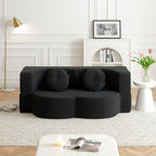 75" Convertible Folding Sofa Bed, 2-in-1 Full Size Floor Boneless Couch Bed, Loveseat sleeper Couch, Memory Foam Floor Sofa Sleeper SofaBed, Small couches for small spaces, No Assembly (Black)