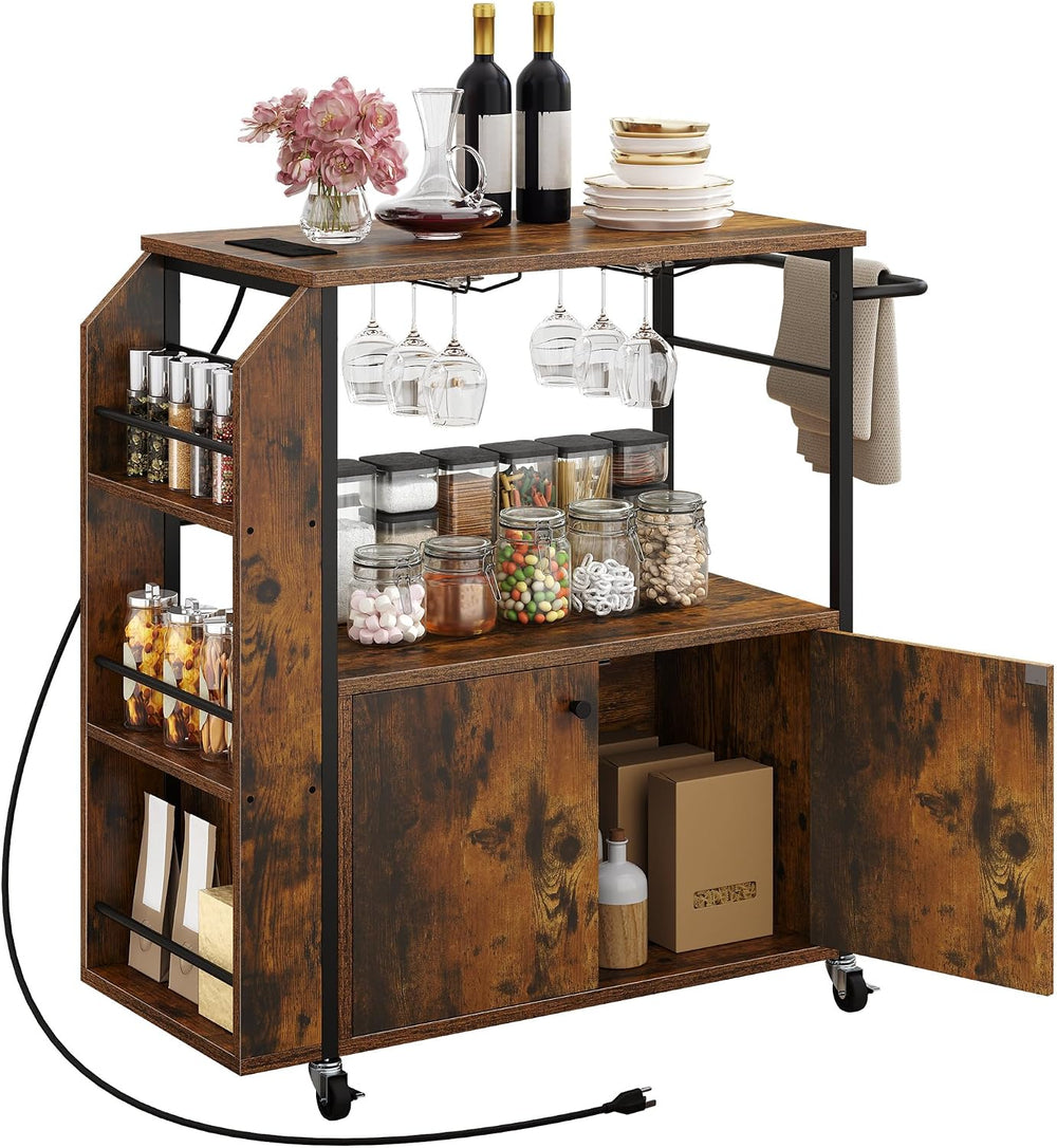 YITAHOME Kitchen Island Cart with Power Outlet, 36 Inch Mobile Kitchen Cart w...