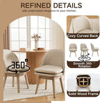 Upholstered Dining Chairs Set of 2, Modern Faux Leather Dining Room Chairs with Solid Wood Legs & Double-Padded Seat, Swivel Accent Desk Chair for Kitchen Dining Room Restaurant - Pebble Grey