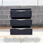Sunnydaze 3-Tier Storage Cabinet with Drawers - Indoor or Garage Plastic Storage Drawers Organizer - 29.5" H - Garage, Office, Home, Laundry Room - Charcoal