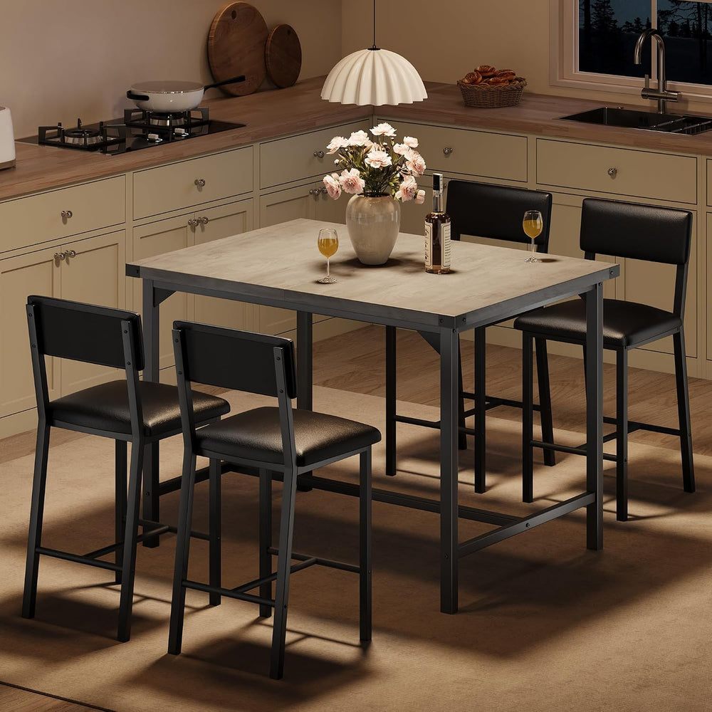 GarveeHome Dining Table Set for 4 with Corner Protector, Kitchen Table Set w/...
