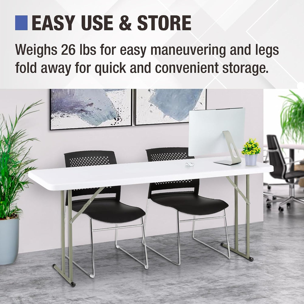 Norwood Commercial Furniture 6' Indoor/Outdoor Folding Training Table, Re...