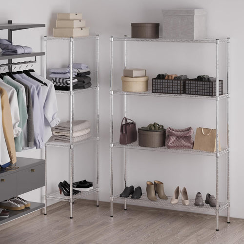 14" Deep x 48" Wide x 74" Height Wire Shelving Kit | 4-Tier | NSF Commercial Storage Rack Unit