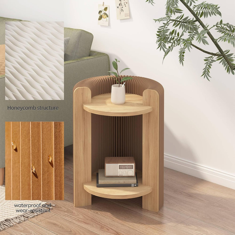 3-Tier Side Table with Open Shelves, Small End Table for Living Room Bedroom ...