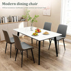 Dining Chairs, Modern PU Leather Dining Room Chair with Sturdy Metal Legs, Upholstered Seat Dinner Chairs Accent Side Chairs for Indoor Kitchen Living Room (Light Grey & Dark Grey, Set of 8)