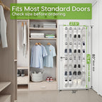 Over the Door Shoe Organizer with 40 Large Breathable Mesh Pockets, Space Saving Shoe Holder, Hanging Shoe Rack for Entryway Bedroom Closet Storage (White, 40 Pockets)