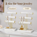 3 Tier Bracelet Holder Display - Detachable T Bar White Velvet Bracelet Holder, Jewelry Holder Organizer for Bracelet, Necklace, Watches, Rings