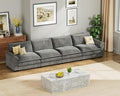 Homall 159" Modular Sectional Sofa, Linear Sofa Couch with Double-Layer Cushion, DIY Combination Chenille Deep 4-Seat Cloud Couch for Living Room, Apartment (Light Grey, Linear Sofa)