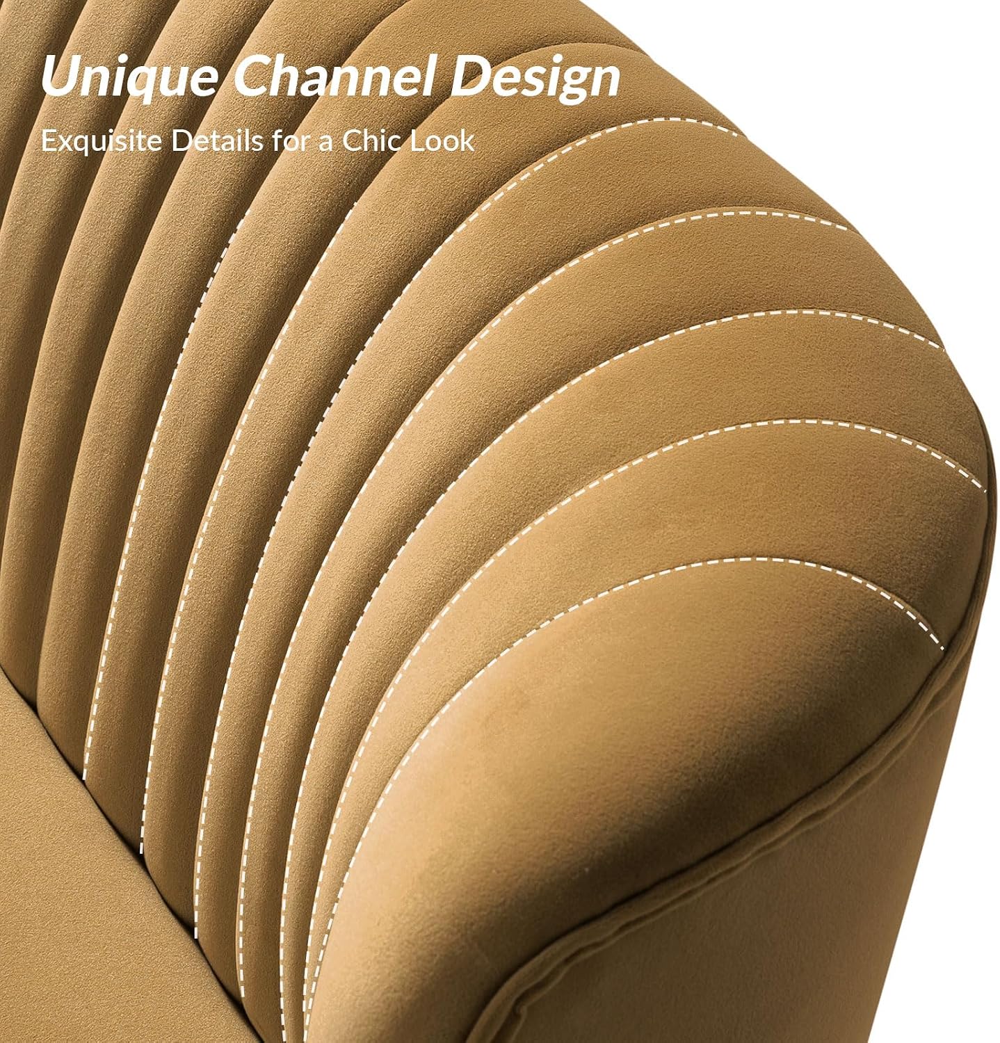 TINA'S HOME Mid-Century Velvet Loveseat Sofa, Upholstered Loveseat Couch with Golden Metal Legs, Small Tufted 2-Seat Sofa Armless Love Seat for Living Room Bedroom, Golden