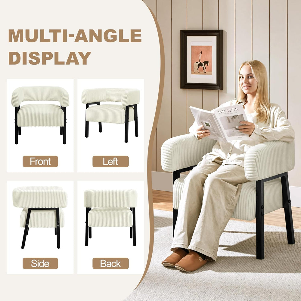 Yaheetech Accent Living Room Chair with Pocket Coiled Seat Set of 1 | Sofa Ar...