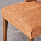 VKNOW Wooden Dining Chairs Set of 2, Modern Fabric Upholstered Dining Room Chair Kitchen Chairs, Farmhouse Dinner Chair for Kitchen Dining Room, Orange