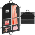 Garment Bags for Hanging Clothes, Dance Costume Garment Bag with Pockets, Waterproof Hanging Clothes Bag, Foldable Dustproof Dance Travel Bag for Suit Dance Costume (110×60cm,Black)
