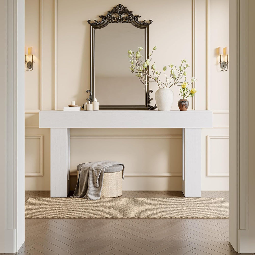 Tribesigns 63-Inch Long Console Table, Farmhouse Wooden Sofa Table Behind The...