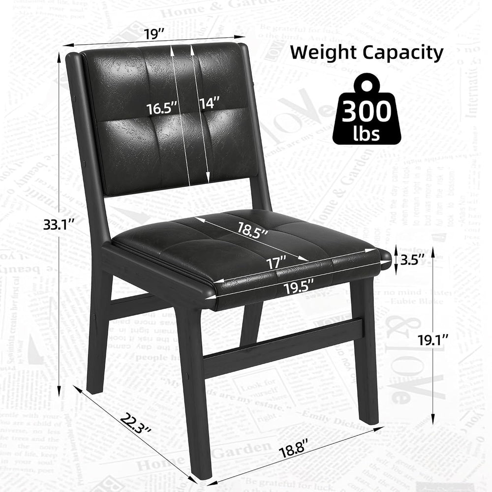 civama Faux Leather Dining Chairs Set of 6, Dining Room Armless Kitchen Chair...