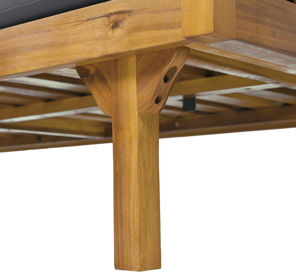 Christopher Knight Home Claremont Outdoor 3 Seater Acacia Wood Daybed with Fa...