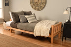 Kodiak Futons Lodge Futon in Natural Finish with Marmont Mocha Mattress, Brown, Full (760916)